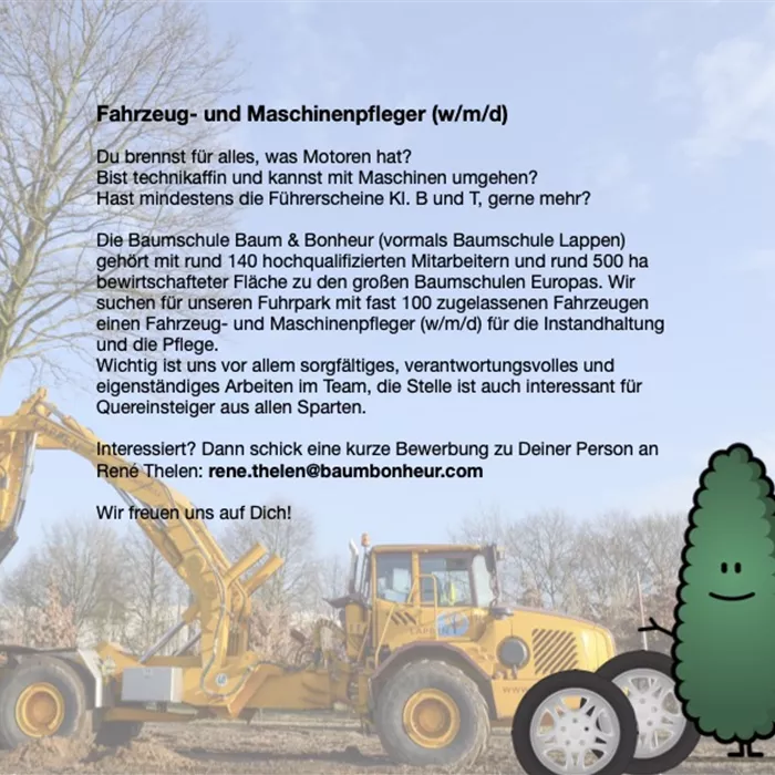 Vehicle and machine maintenance technician (f/m/d) Vehicle and machine maintenance technician (f/m/d)